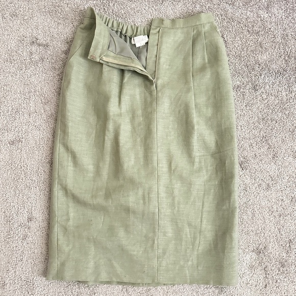 Vintage Brownstone Studio Sage Linen Skirt – Size 10 With 2 Sides Pockets - Picture 1 of 6